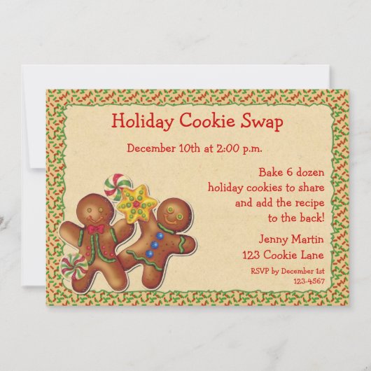 Invitation à échanger des cookies pendant les fête (Devant)