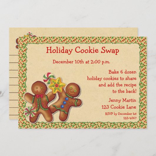 Invitation à échanger des cookies pendant les fête (Devant / Derrière)