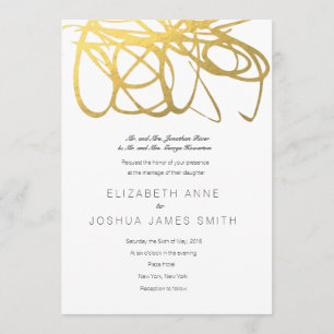 Invitation à effet or de mariage personnalisé