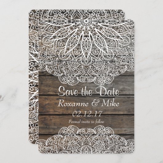 Invitation à enregistrer la date de Mandala (Devant / Derrière)