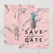 Invitation à enregistrer la date moderne Marbre Ro (Devant / Derrière)