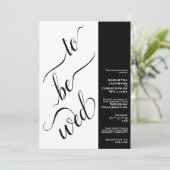 Invitation À être Mer Minimum 2 Volets Mariage noir et blanc (Debout devant)