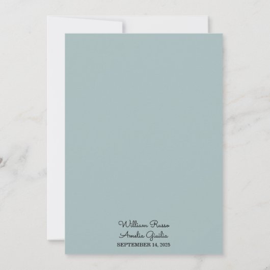 Invitation À Eucalyptus Lace Tulle Pastel Dusty Mariage bleu (Dos)