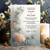 Invitation À Eucalyptus Lace Tulle Pastel Dusty Mariage bleu