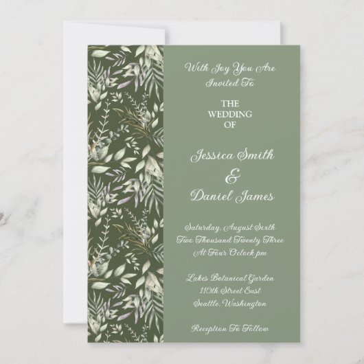 Invitation à Faire-part de mariage botanique (Devant)