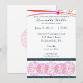 Invitation à Fête de l'mariée orange et rose (Devant / Derrière)