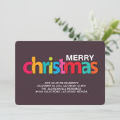 invitation à fêtes de noël coloré (Debout devant)