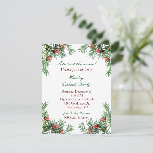 Invitation à feuillage persistant et rouge de (Debout devant)