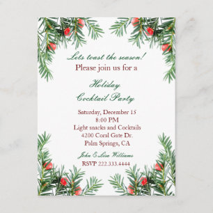 Invitation à feuillage persistant et rouge de