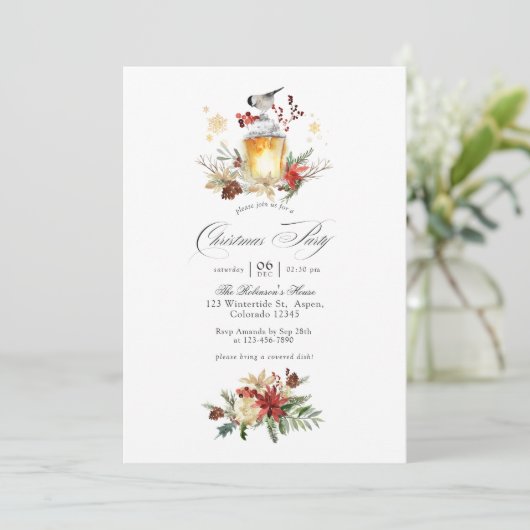 Invitation À feuillage persistant - Fête de Noël Wintertide W (Debout devant)