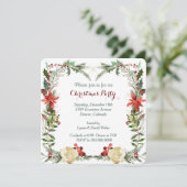 Invitation À feuillage persistant Floral Berry Frame Invitati (Debout devant)