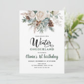 Invitation À feuillage persistant hiver Onederland Premier an (Debout devant)