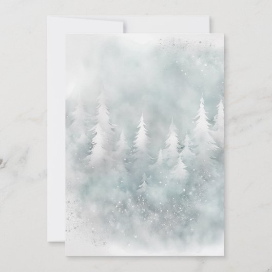 Invitation À feuillage persistant hiver Premier anniversaire (Dos)