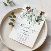Invitation À feuillage persistant mariage d'hiver