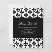 Invitation à fleur de lis noir (Dos)