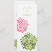 Invitation à fleurir rose et vert Mariage (Devant / Derrière)