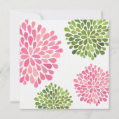 Invitation à fleurir rose et vert Mariage (Dos)