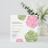 Invitation à fleurir rose et vert Mariage (Debout devant)