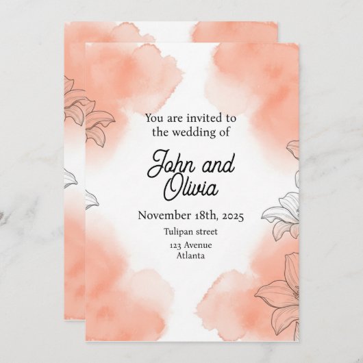 Invitation à fleurs (Devant / Derrière)