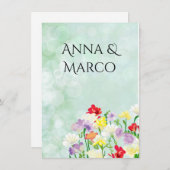 Invitation à fleurs mariages (Devant / Derrière)