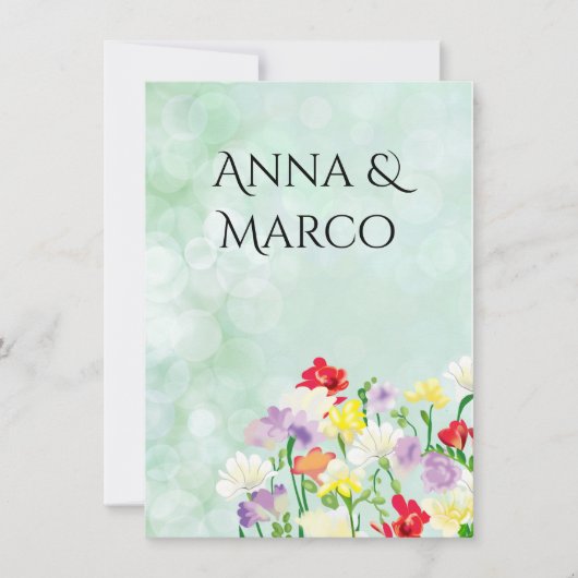 Invitation à fleurs mariages (Devant)