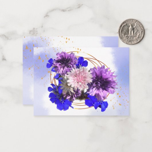 Invitation à fleurs mariages (Devant/Arrière en situation)