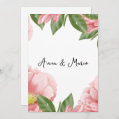 Invitation à fleurs mariages (Devant / Derrière)