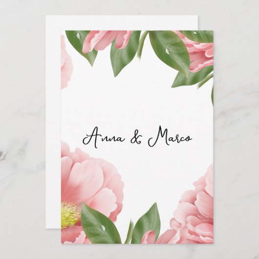 Invitation à fleurs mariages (Devant / Derrière)