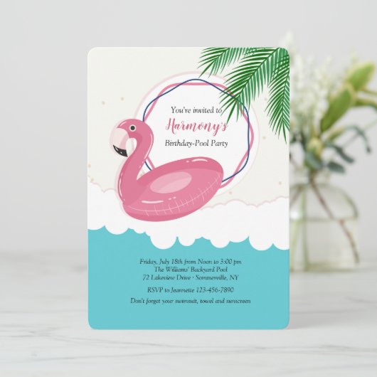 Invitation à flotter Flamant rose (Debout devant)