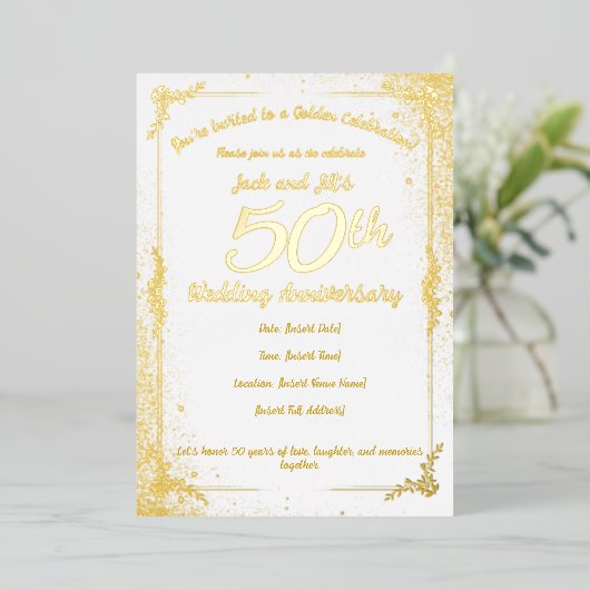 Invitation à foil 50e anniversaire (Debout devant)