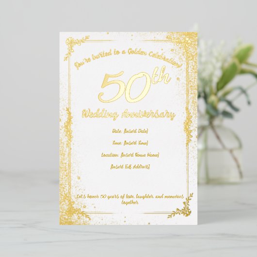 Invitation à foil 50e anniversaire (Debout devant)