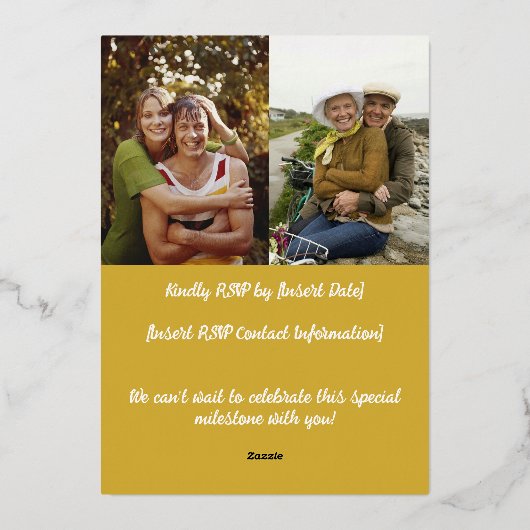 Invitation à foil 50e anniversaire (Verso)