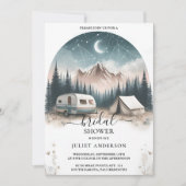 Invitation À Forest Wood Sky Tree Fête des mariées de camping (Devant)