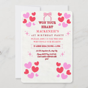 INVITATION A GAGNÉ VOTRE CŒUR, CARTON D'INVITATION POUR LE 1E