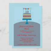 Invitation à gâteau 10 ans de Mariage (Devant / Derrière)