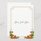 Invitation à gâteau de fraise 5x7" (Devant / Derrière)