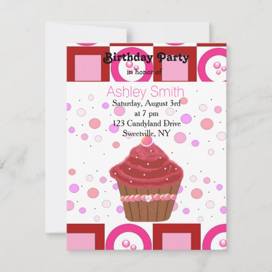 Invitation à gâteau rouge Velvet (Devant)