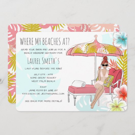 Invitation à Getaway du week-end de plage de Bache (Devant / Derrière)