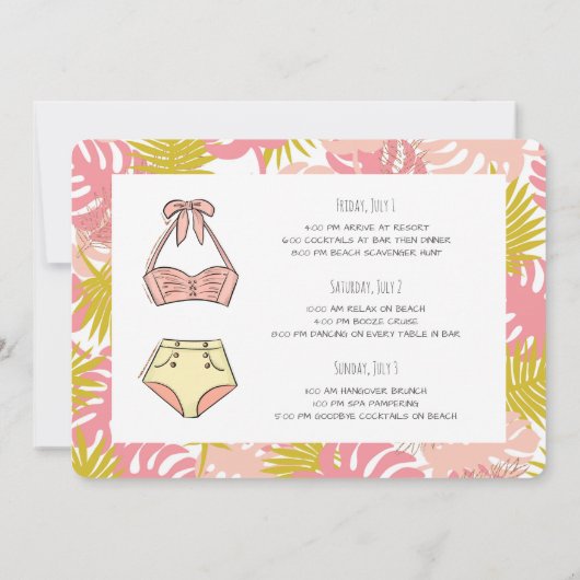 Invitation à Getaway du week-end de plage de Bache (Dos)