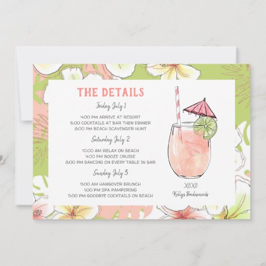 Invitation à Getaway du week-end de plage de Bache (Dos)