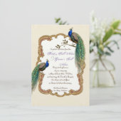 Invitation à Golden Peacock et Calligraphy (Debout devant)