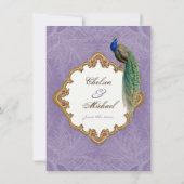 Invitation à Golden Peacock et Calligraphy (Dos)