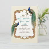 Invitation à Golden Peacock et Calligraphy (Debout devant)