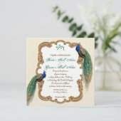 Invitation à Golden Peacock et Calligraphy (Debout devant)