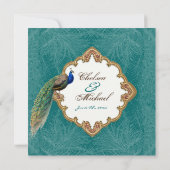 Invitation à Golden Peacock et Calligraphy (Dos)