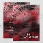 Invitation à Grunge Swirl Red (Devant / Derrière)