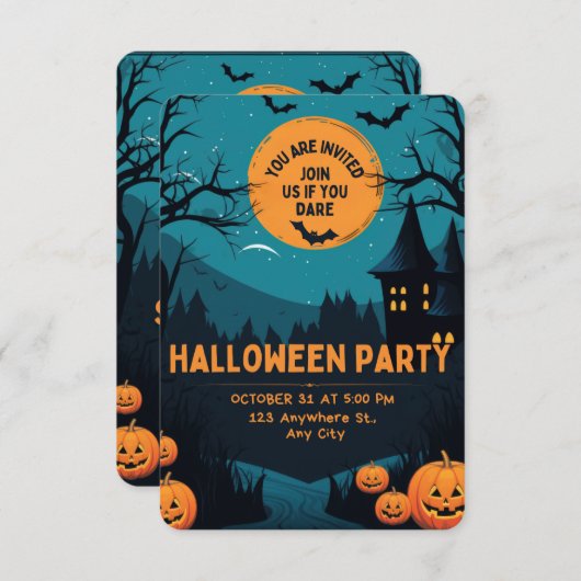 Invitation à Halloween (Devant / Derrière)