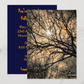 Invitation à Halloween de lune mystique (Devant / Derrière)