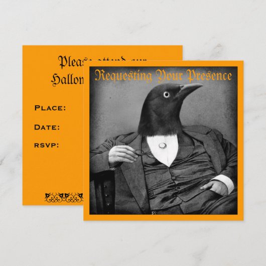 Invitation à Halloween gothique (Devant / Derrière)