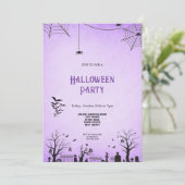 INVITATION À HALLOWEEN NOIR ET PURPLE (Debout devant)